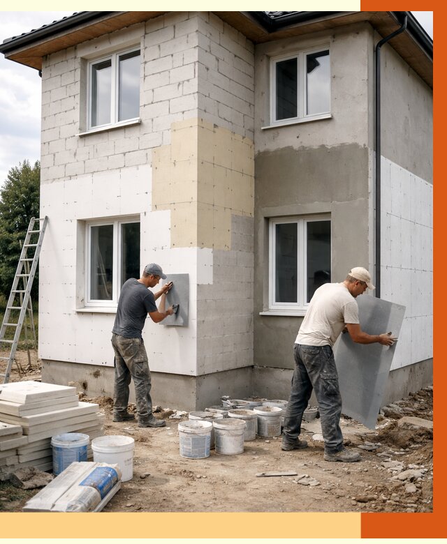 Утепление дома из газобетона в Карасуке от 4266 руб./м² — заказать у ТепломастерКск