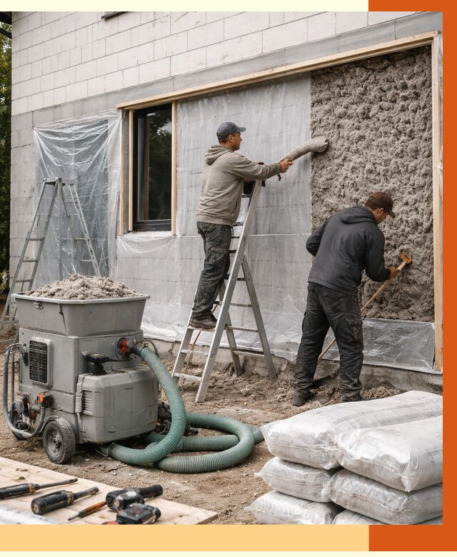 Утепление дома из газобетона эковатой в Карасуке от 4571 руб./м2 | ТепломастерКск