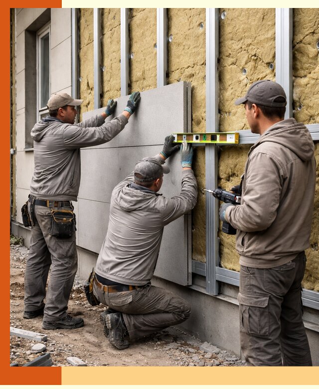 Утепление вентилируемого фасада под ключ в Карасуке